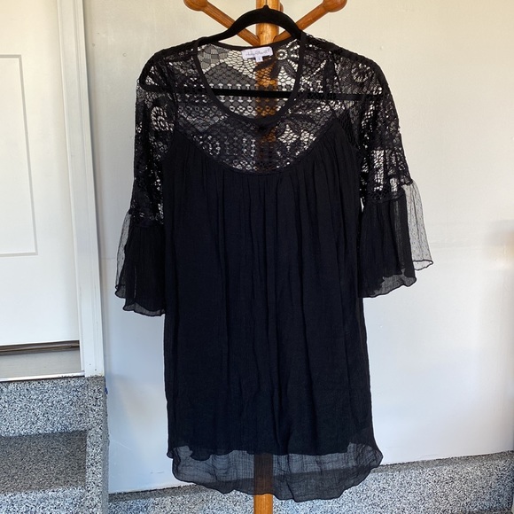 karen’s heart Dresses & Skirts - SALE $7 Karen Hart Lace Neckline Black Dress S